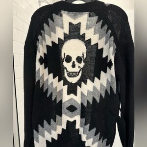 SOFT Skull Cashmere black wrap cardigan sweater